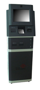 A15 Touchscreen kiosk pembayaran untuk sistem manajemen bank dengan PIN pad, pembaca kartu, bill c